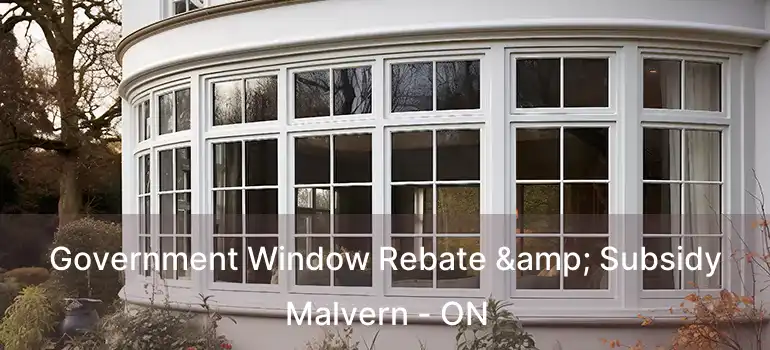 Government Window Rebate & Subsidy Malvern - ON